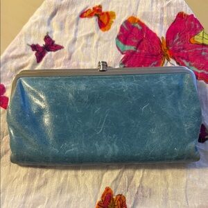 Hobo Classic Teal Leather Clutch Wallet